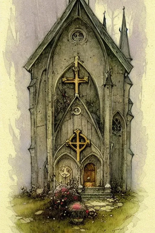 Image similar to (((((1950s fairy tale church . muted colors.))))) by Jean-Baptiste Monge !!!!!!!!!!!!!!!!!!!!!!!!!!!