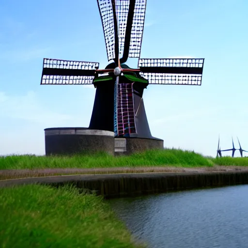 Image similar to gundam as dutch windmill in gundam anime, gundam is windmill shaped, dutch windmill gundam