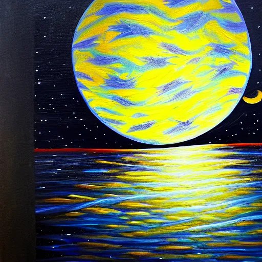 Prompt: night time, midnight. highly detailed painting 8 k