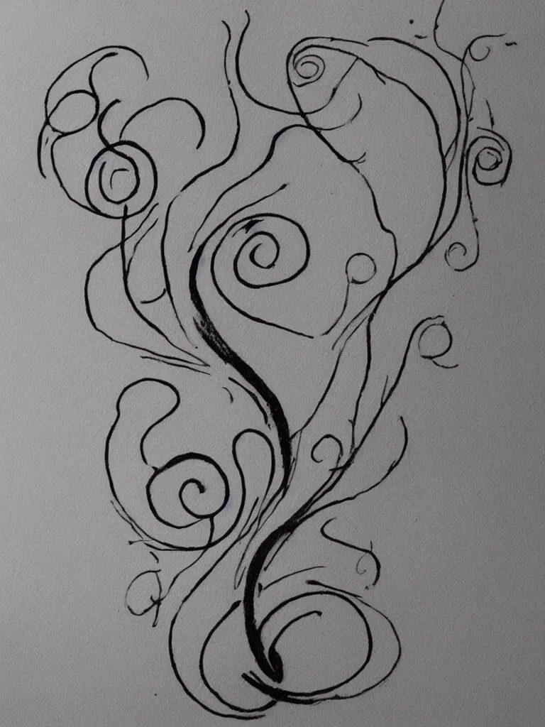 Image similar to single line sketch for a tattoo, acorn that turns into a tree in shape of treble clef, dividing line up the middle like a scar, bursts of color when crossing scar, high fidelity