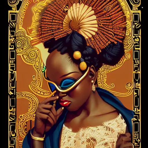 Image similar to eyo festival in heaven, nigerian, masquerade, eyo festival, yoruba illustration, medium shot, intricate, elegant, highly detailed, digital art, ffffound, art by jc leyendecker and sachin teng