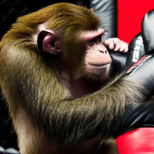 Image similar to a monkey in an mma fight