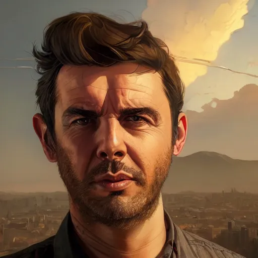 Image similar to highly detailed portrait salvador dalli in gta v, stephen bliss, unreal engine, fantasy art by greg rutkowski, loish, rhads, ferdinand knab, makoto shinkai and lois van baarle, ilya kuvshinov, rossdraws, tom bagshaw, global illumination, radiant light, detailed and intricate environment