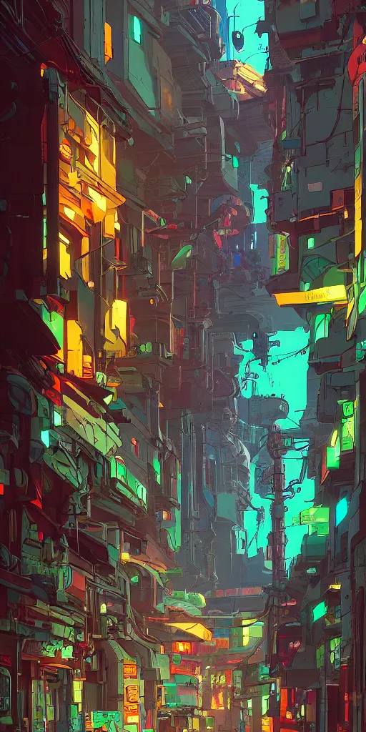 Image similar to cyberpunk alley, detailed, cel shaded, by makoto shinkai and moebius and anton fadeev and james gurney,