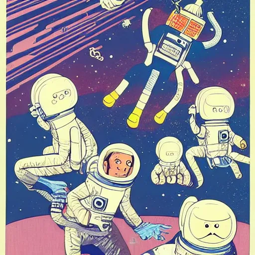 Image similar to monkey in space by daniel clowes and james jean