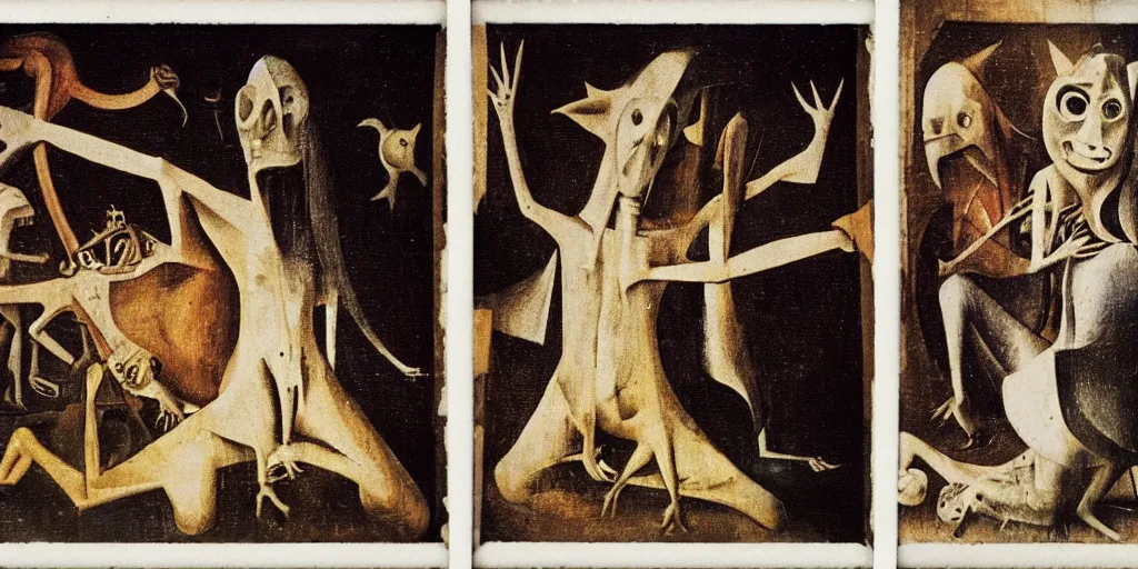 Image similar to An instax film still of Guernica by Hieronymus Bosch, by Salvador Dali, by Michaelangelo