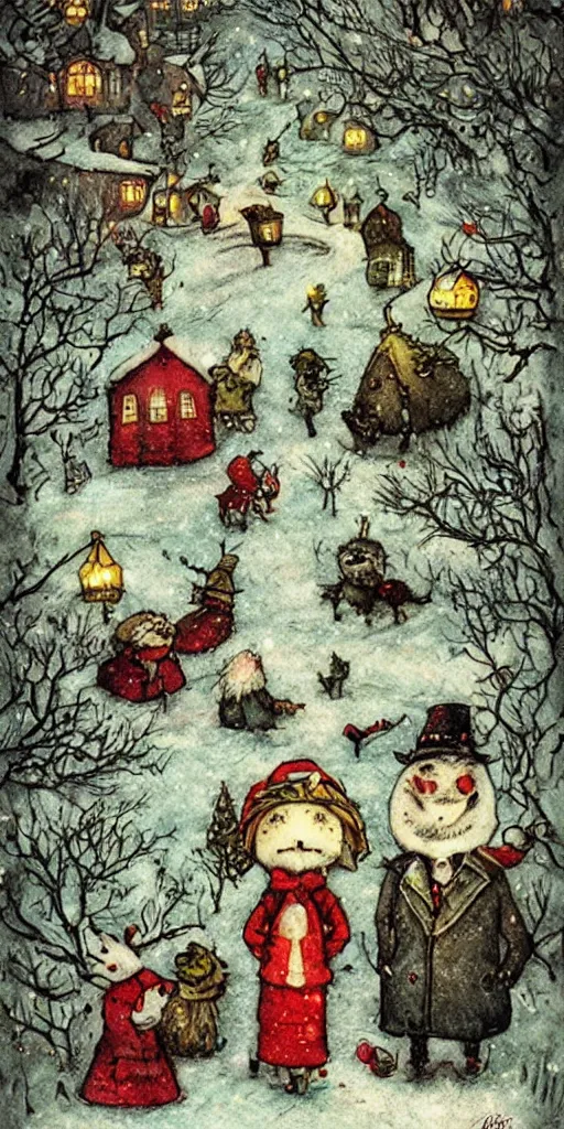 Image similar to a christmas card scene by alexander jansson