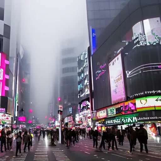 Prompt: Foggy in Shibuya