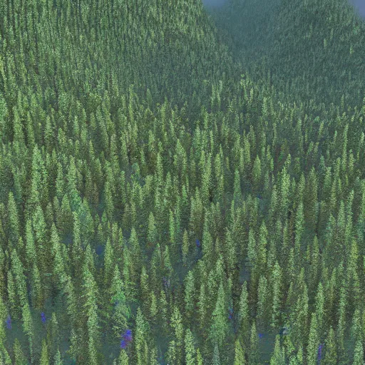 Image similar to simulated 3D grid mesh of a landscape map of a mountain forest region, rendered in high detail, 8K UHD