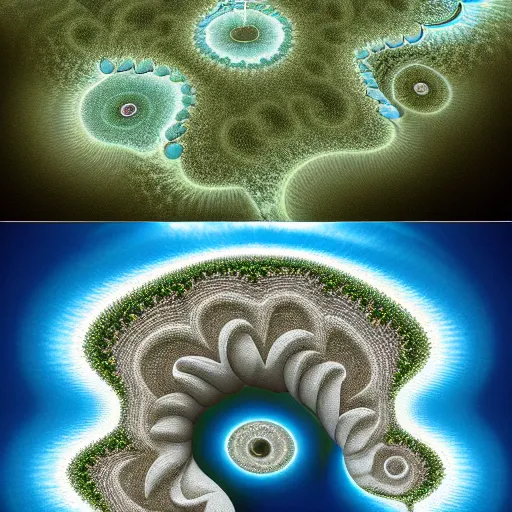 Prompt: a floating fractal island