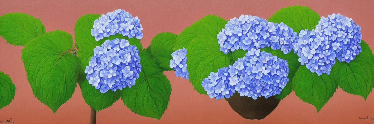 Image similar to hydrangea painting magritte