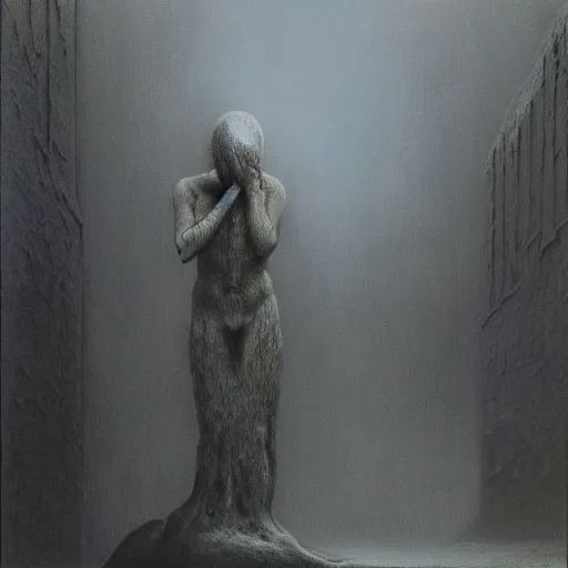 Prompt: Kevin McCarthy. Ashamed. Zdzisław Beksiński