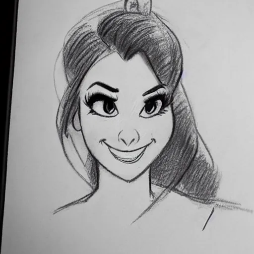 Image similar to milt kahl pencil sketch of victoria justice disney style