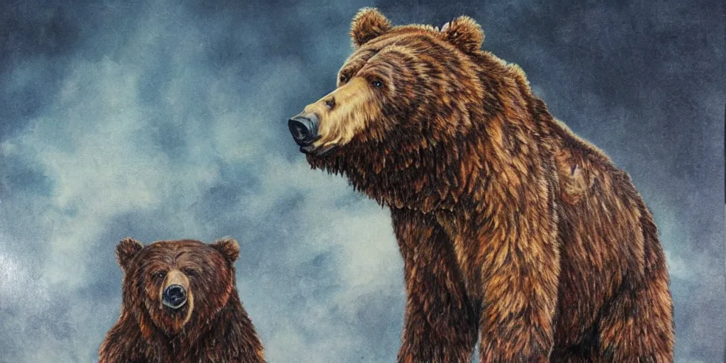 Prompt: , massive werebear, in the style of braulio amado