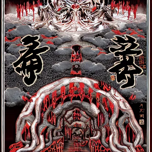 Image similar to portal to the multiverse of infinite horror with freakish chinese style