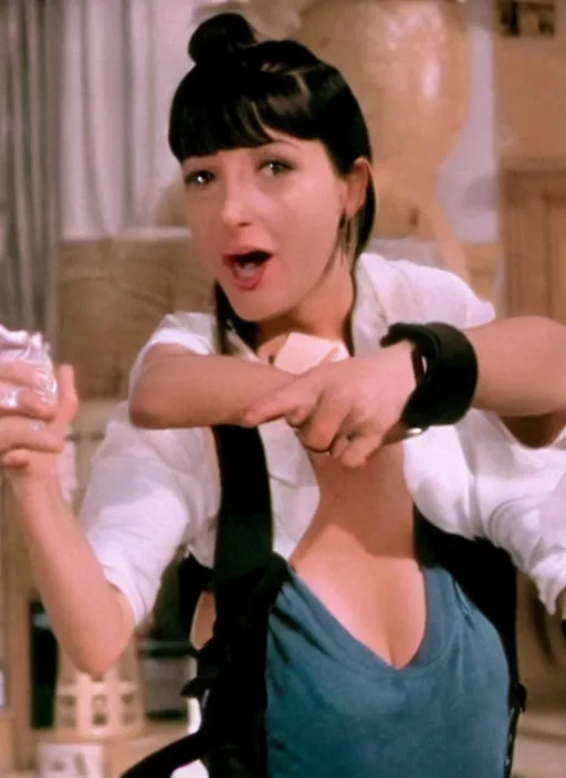 Image similar to film still of tifa lockhart in a comedy movie