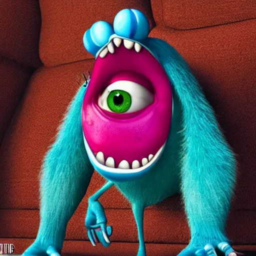 Image similar to strep throat illustrated as a monster from Pixar's Monster's Inc