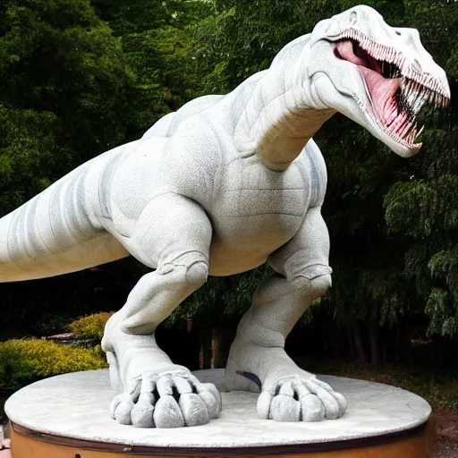 Image similar to marble statue of prehistoric dinosaur