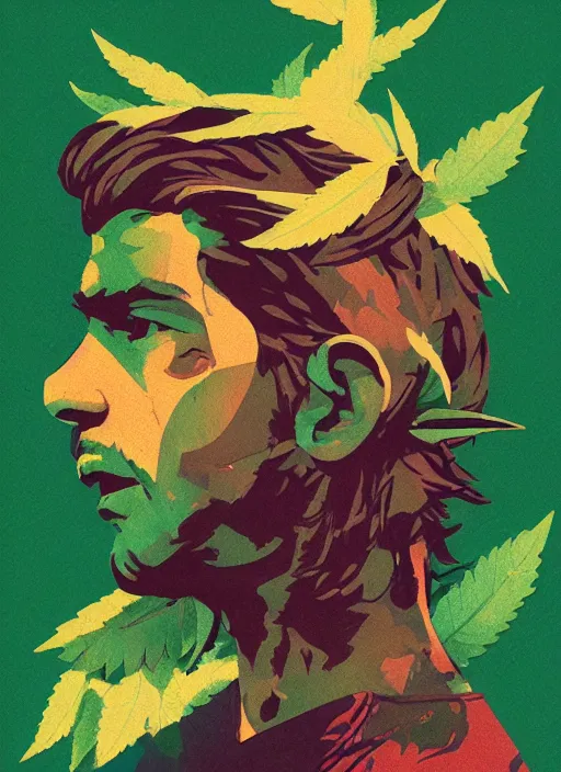 Image similar to profile picture by sachin teng x supreme, marijuana, organic painting, asymmetrical, green, marijuana smoke, matte paint, hard edges, energetic