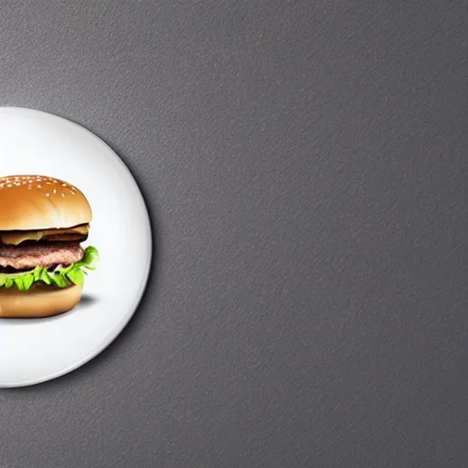 Image similar to award winning logo for a food company, sharp, white background, a burger, fork, name