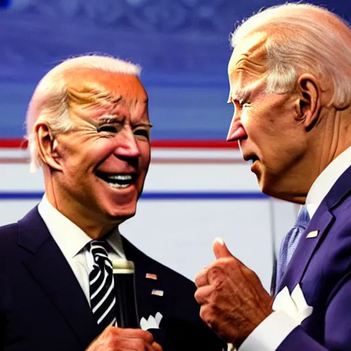 Prompt: Joe Biden crying offers you a piece of Swiss cheese