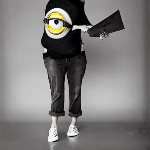 Image similar to Minion, 35mm, age, candid portrait photo by annie leibovitz