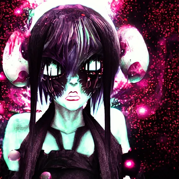 Prompt: glitchcore yokai girl, shadowverse character concept, found footage horror, glitter gif | Fatalistic (Bleak, Gloomy) | The red dump has nothing but bleak black industrial music to accompany it.
