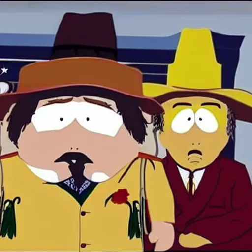 Image similar to a still of from blazing saddles crossover with south park