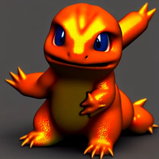 Image similar to charmander, 3 d model, 4 k, highly detailed