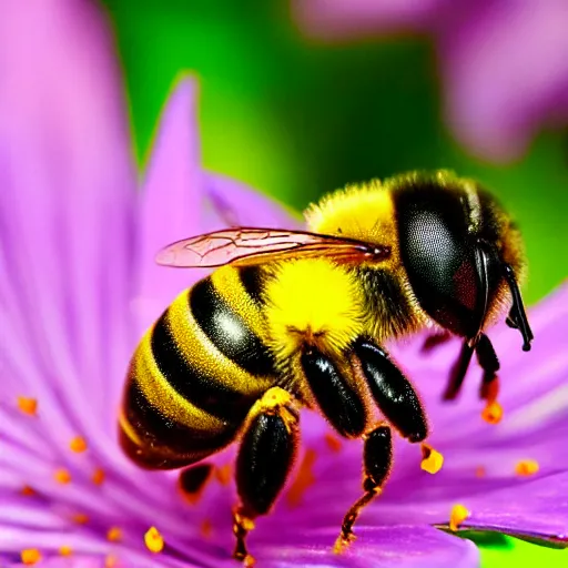 Image similar to bee covered in pollen, macro photography