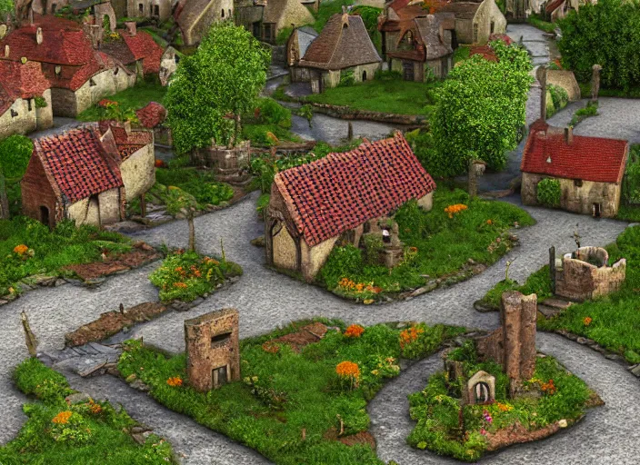 Solarpunk Village - Download Free 3D model by LowPolyBoy