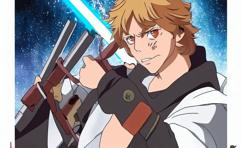 Image similar to luke skywalker in demon slayer anime style