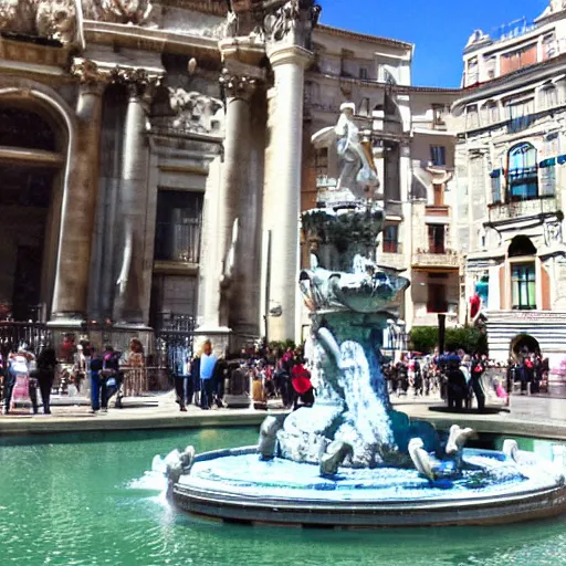 Image similar to A photo of a the Fountain of Cybele (Madrid)