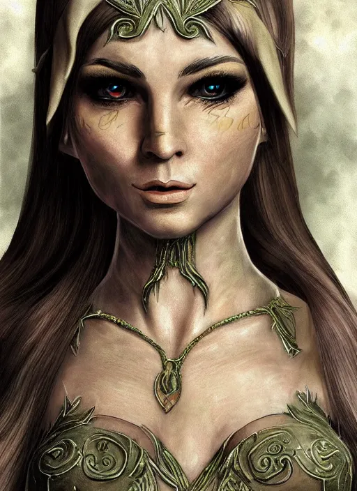 Prompt: portrait of a beautiful female elf, realistic, highly detailed