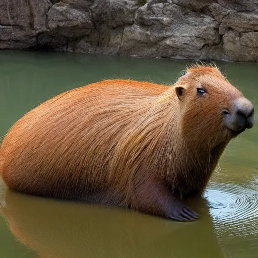 Prompt: photograph of the world's largest capybara