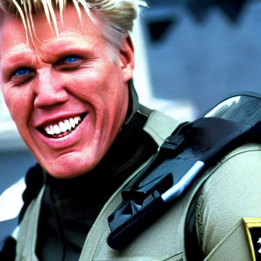 Image similar to gary busey as a soldier in starship troopers ( 1 9 9 7 )