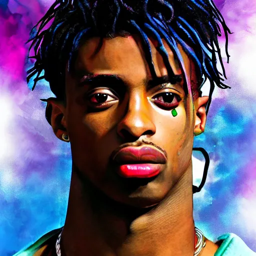 Image similar to playboi carti in cyborg style digital art 4 k detailed super realistic