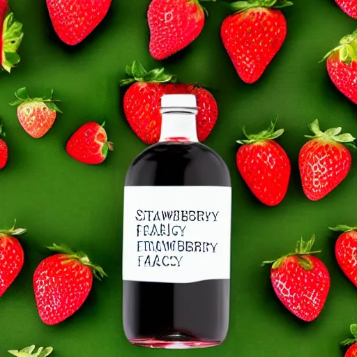 Image similar to bottle of strawberry and faces