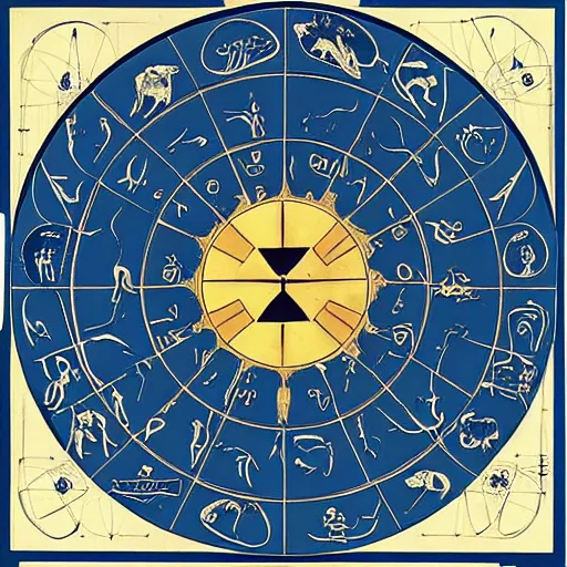 Prompt: a zodiac chart with powertools instead of animals in the style of graeme base -c 11 -n 5 -i -S 1