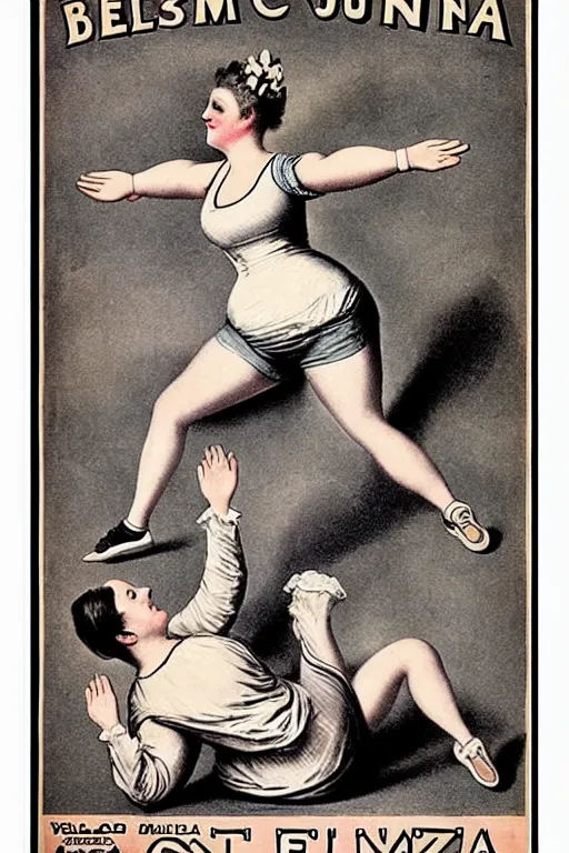 Prompt: 1880s zumba fitness art poster