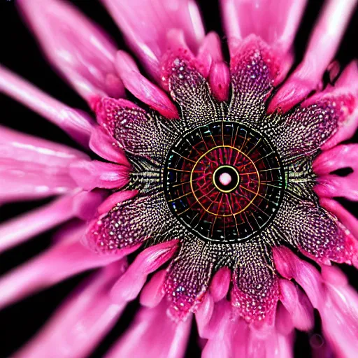 Prompt: photograph of a crystal emanation flower, hyper-realistic, ultradetailed