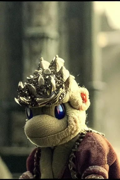 Image similar to very very intricate photorealistic photo of yoshi in an episode of game of thrones, photo is in focus with detailed atmospheric lighting, award - winning details