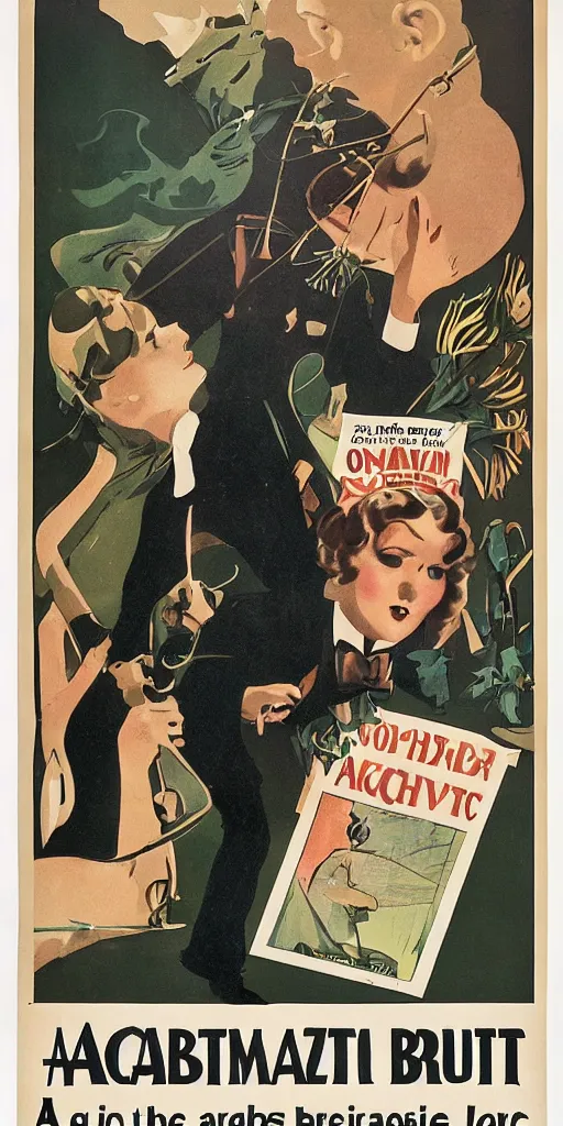 Image similar to a 1 9 2 0 s poster advertising the amazing rabbit, breakout artist