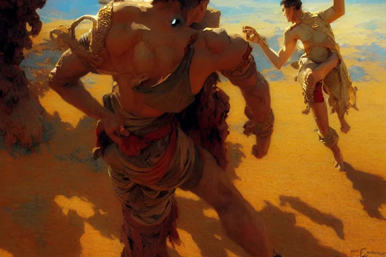 Image similar to earth bender, painting by gaston bussiere, craig mullins, j. c. leyendecker