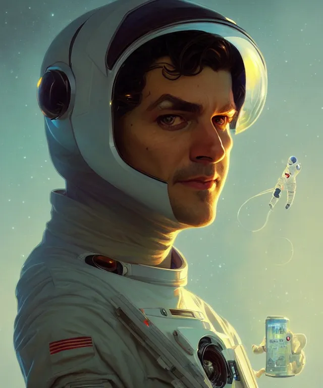 Image similar to Hacker man spaceman portrait, highly detailed, digital painting, artstation, concept art, smooth, sharp focus, illustration, art by artgerm and greg rutkowski and alphonse mucha