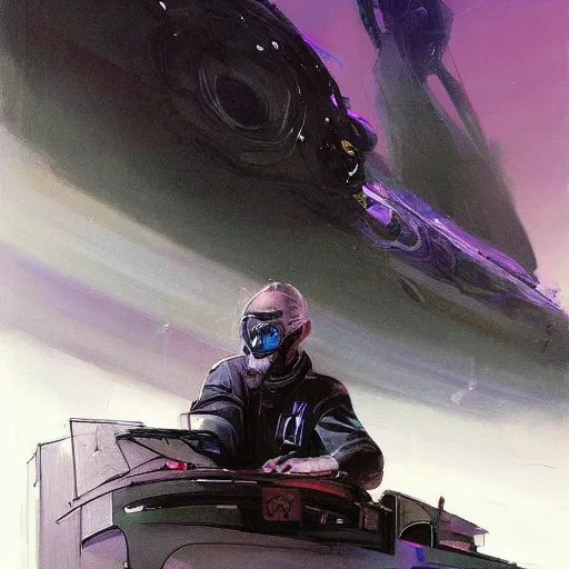 Prompt: a beautiful artwork illustration, concept art sketch of spaceship pilot with long black beard operating a machinery on his desk, volumetric fog, godrays, high contrast, high contrast, high contrast, vibrant colors, vivid colors, high saturation, by Greg Rutkowski and Jesper Ejsing and Raymond Swanland and alena aenami, featured on artstation, wide angle, vertical orientation