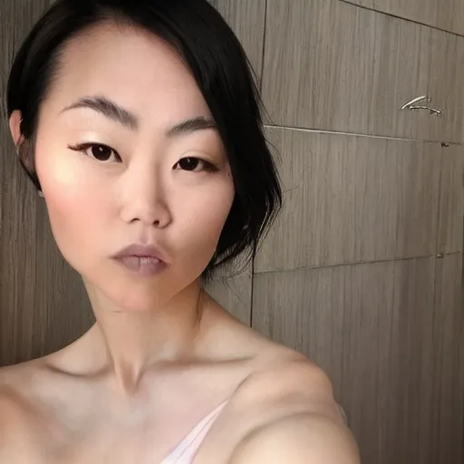 Prompt: Meg Kimura, beautiful model, selfie, photorealistic, trending on instagram