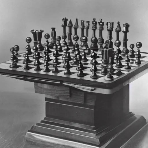 Image similar to an artificial intelligence chess machine, 1914