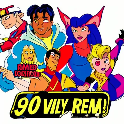 Image similar to 90s cartoon blockbuster movie rental, wavy