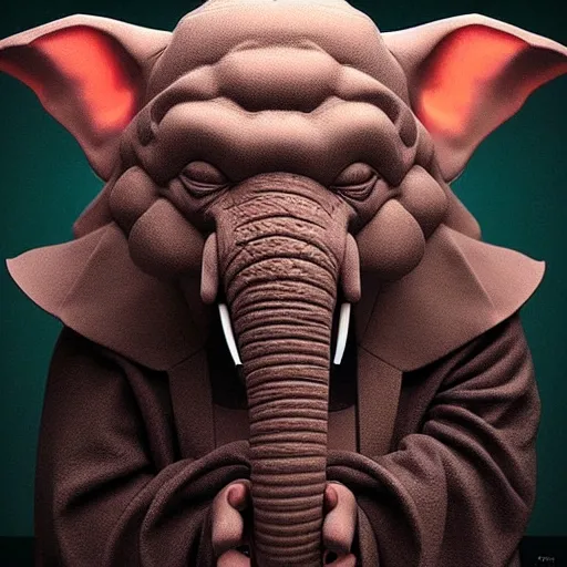 Image similar to elephant yoda playin socker, stunning digital art, high detail, in the style of artgerm, artstation, cgsociety, dramatic lighting, pixar 3d 8k